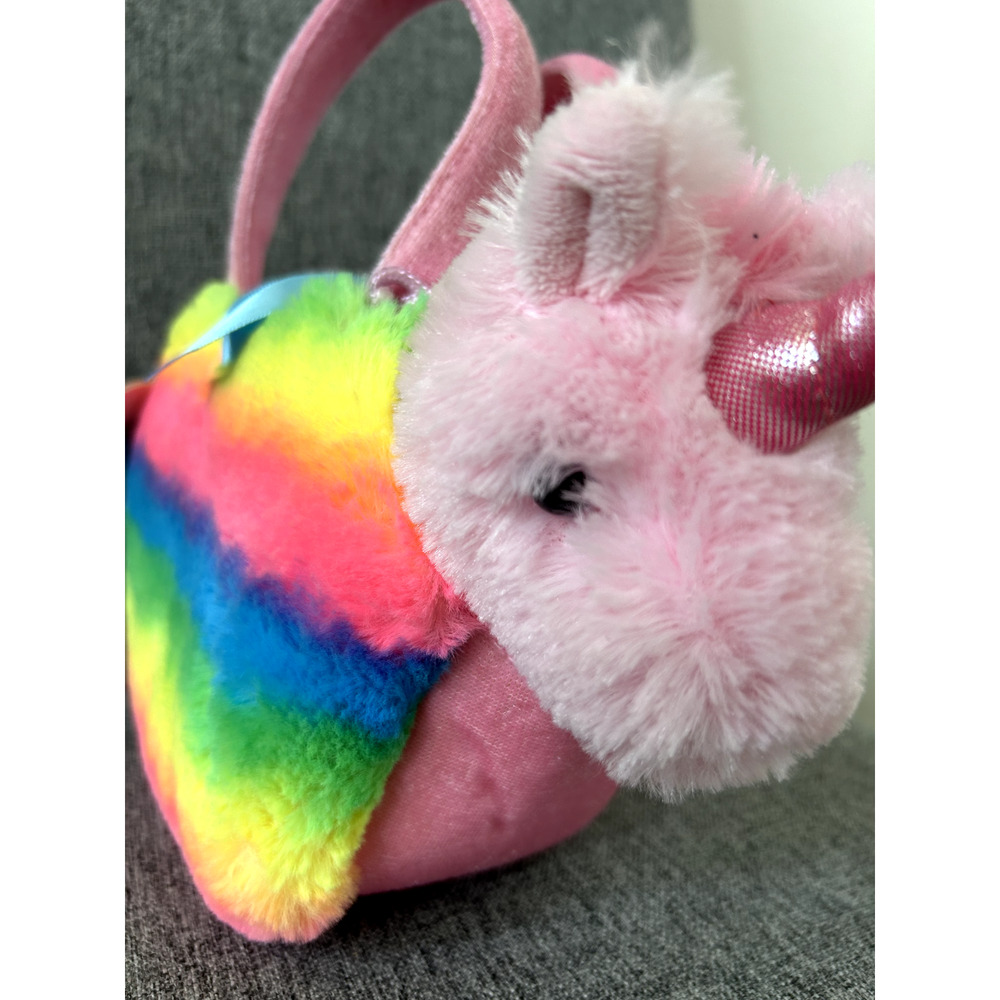 Aurora Fancy Pals Carrier Rainbow Unicorn 7" Stuffed Animal - Picture 3 of 6